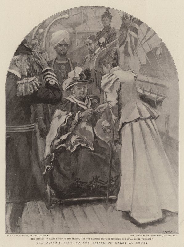 Het Bezoek van de Koningin aan de Prins van Wales in Cowes door William Hatherell