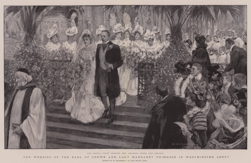 Het Huwelijk van de Graaf van Crewe en Lady Margaret Primrose in Westminster Abbey door William Hatherell