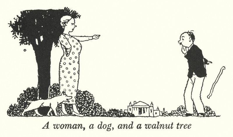 Een vrouw, een hond en een walnotenboom door William Heath Robinson