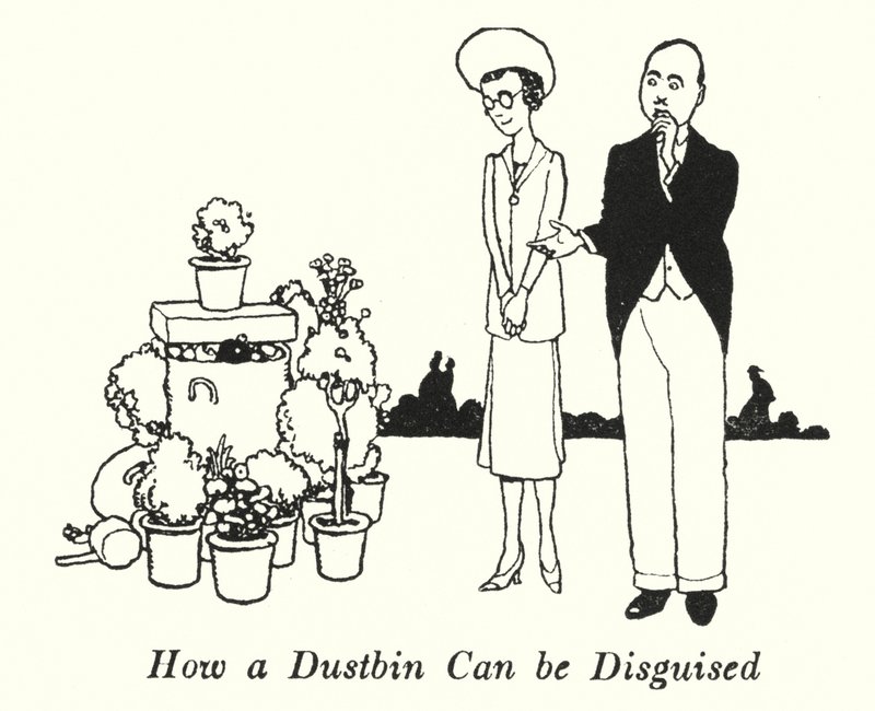 Hoe een Vuilnisbak kan worden Vermomd door William Heath Robinson