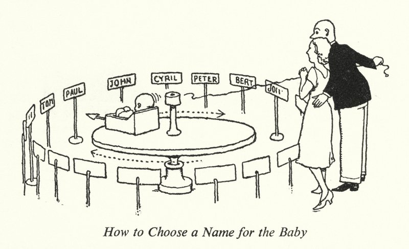 Hoe een naam voor de baby te kiezen door William Heath Robinson