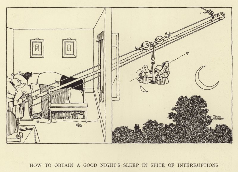 Hoe een goede nachtrust te krijgen ondanks onderbrekingen door William Heath Robinson