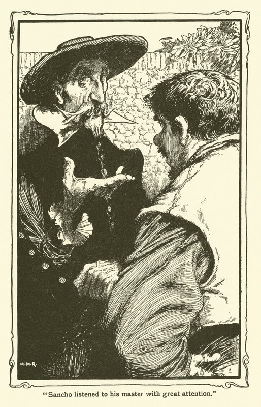 Illustratie voor Don Quichot door William Heath Robinson
