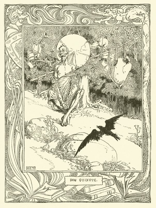 Illustratie voor Don Quichot door William Heath Robinson