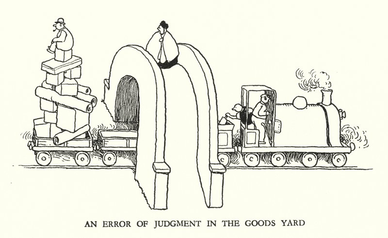 Illustratie voor Railway Ribaldry door W Heath Robinson door William Heath Robinson