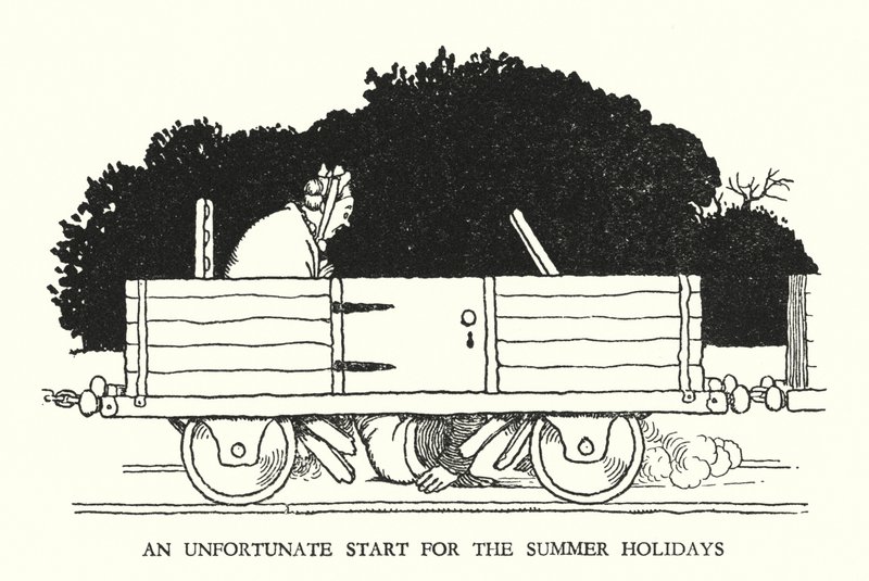 Illustratie voor Railway Ribaldry door W Heath Robinson door William Heath Robinson