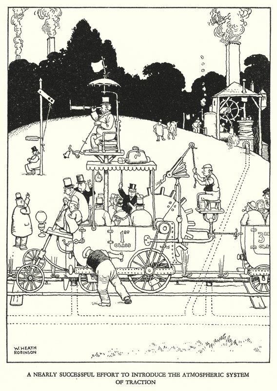 Illustratie voor Railway Ribaldry door W Heath Robinson door William Heath Robinson