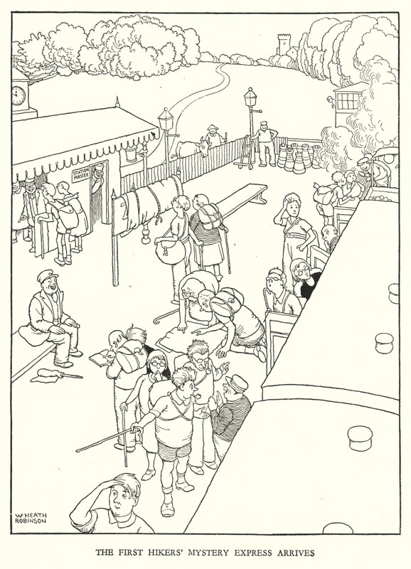 Illustratie voor Railway Ribaldry door W Heath Robinson door William Heath Robinson