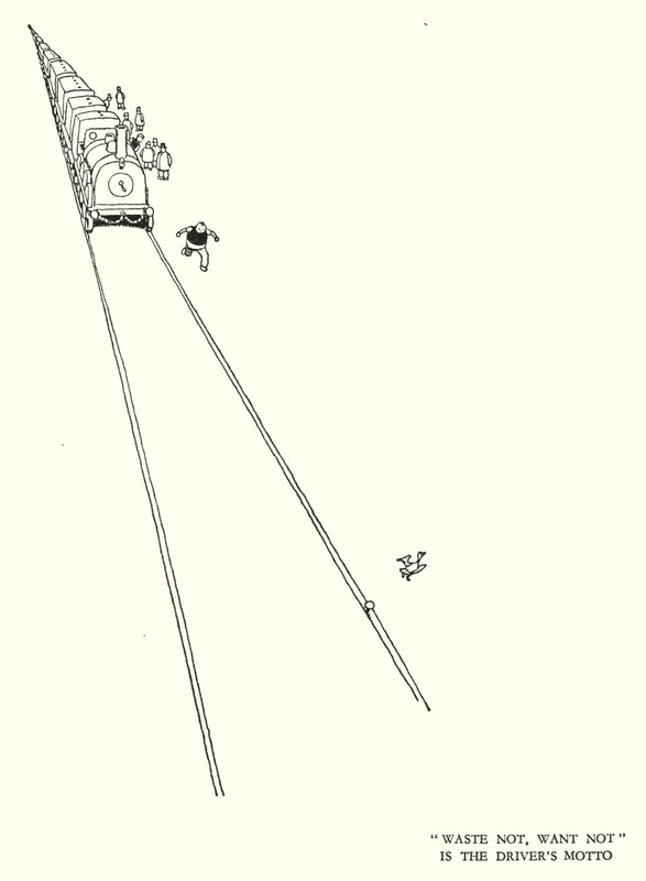 Illustratie voor Railway Ribaldry door W Heath Robinson door William Heath Robinson