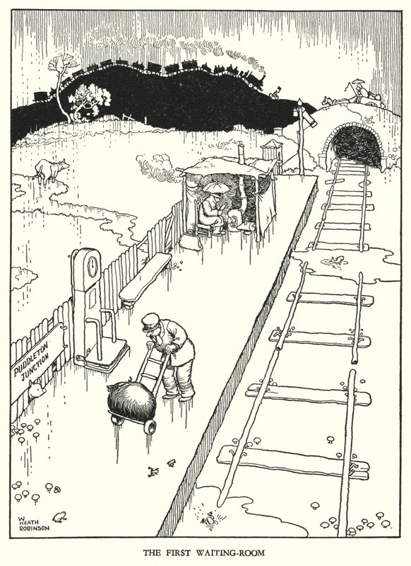 Illustratie voor Railway Ribaldry door W Heath Robinson door William Heath Robinson