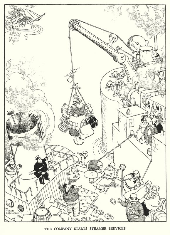 Illustratie voor Railway Ribaldry door W Heath Robinson door William Heath Robinson