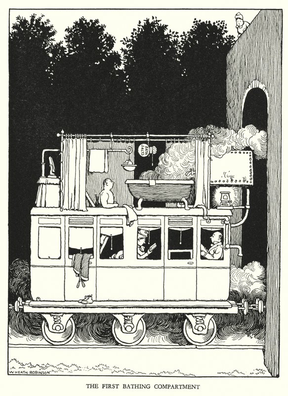 Illustratie voor Railway Ribaldry door W Heath Robinson door William Heath Robinson