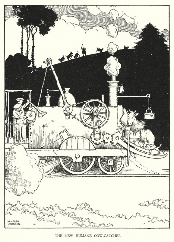 Illustratie voor Railway Ribaldry door W Heath Robinson door William Heath Robinson