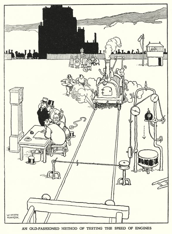 Illustratie voor Railway Ribaldry door W Heath Robinson door William Heath Robinson