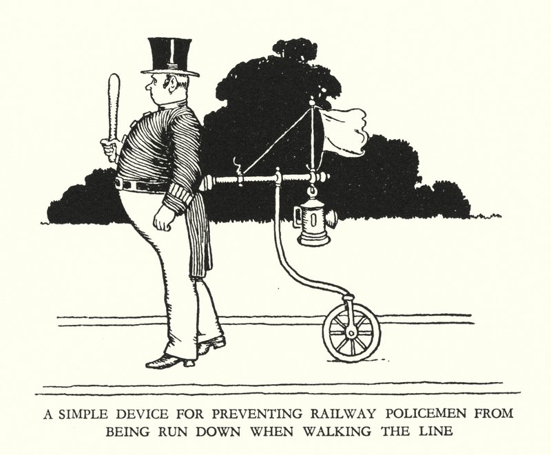 Illustratie voor Railway Ribaldry door W Heath Robinson door William Heath Robinson