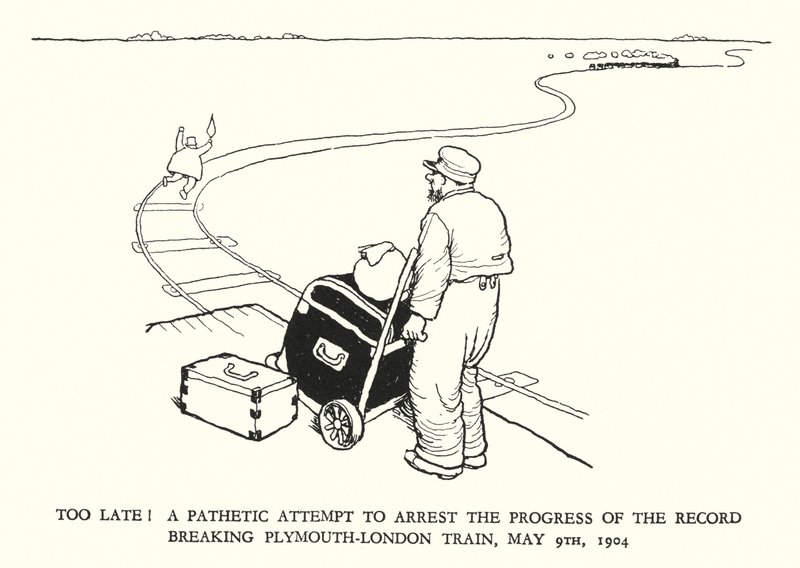 Illustratie voor Railway Ribaldry door W Heath Robinson door William Heath Robinson