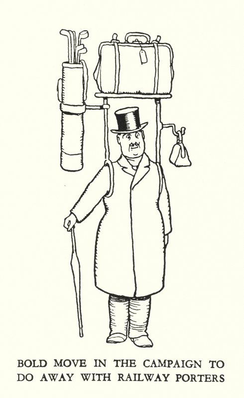 Illustratie voor Railway Ribaldry door W Heath Robinson door William Heath Robinson