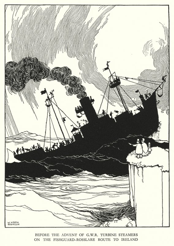 Illustratie voor Railway Ribaldry door W Heath Robinson door William Heath Robinson