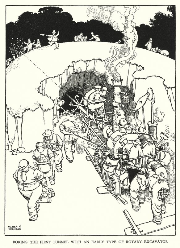 Illustratie voor Railway Ribaldry door W Heath Robinson door William Heath Robinson