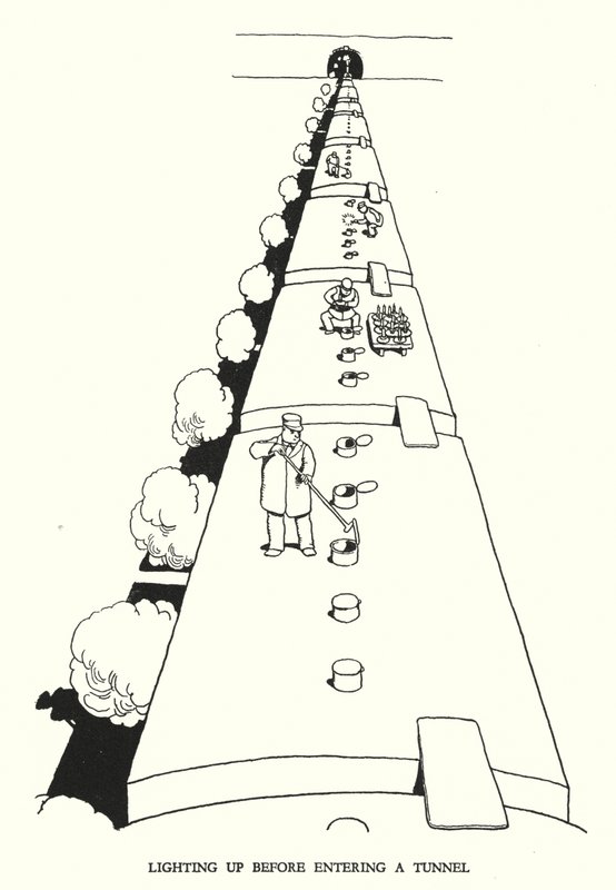 Illustratie voor Railway Ribaldry door W Heath Robinson door William Heath Robinson