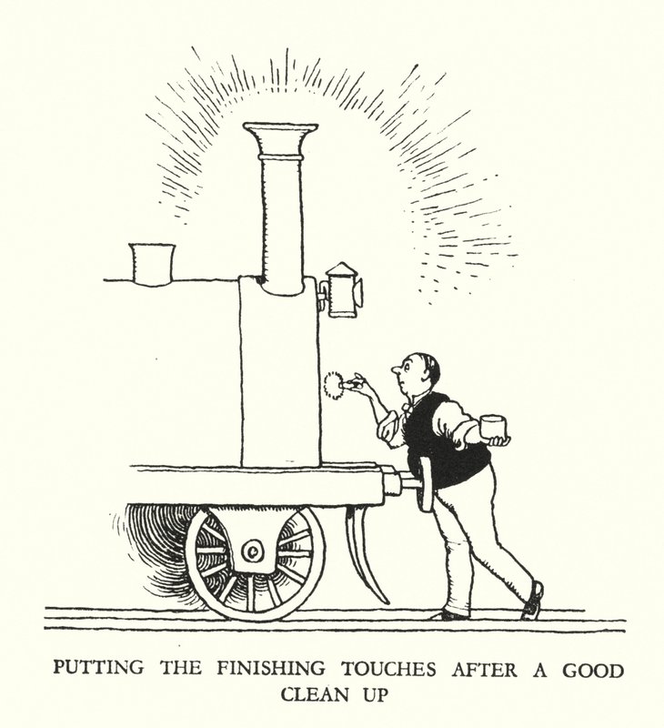 Illustratie voor Railway Ribaldry door W Heath Robinson door William Heath Robinson