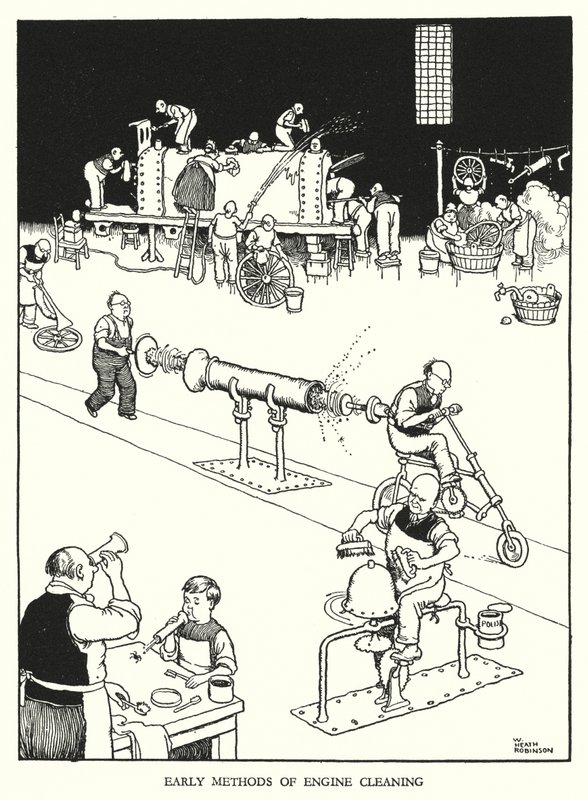 Illustratie voor Railway Ribaldry door W Heath Robinson door William Heath Robinson