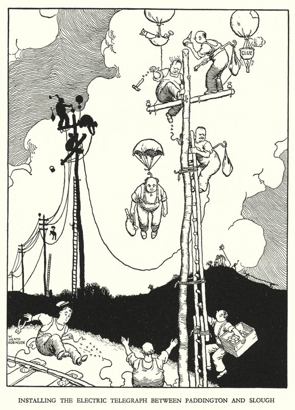 Illustratie voor Railway Ribaldry door W Heath Robinson door William Heath Robinson