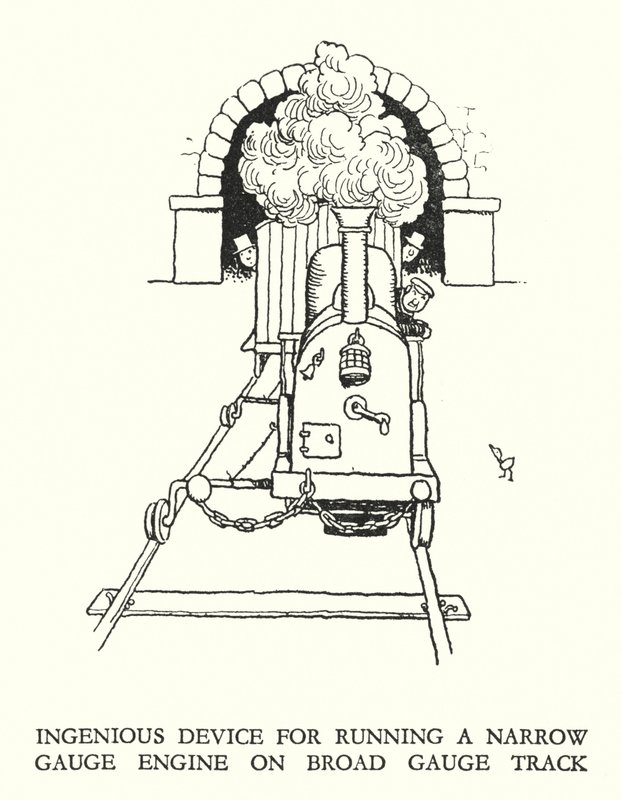 Illustratie voor Railway Ribaldry door W Heath Robinson door William Heath Robinson