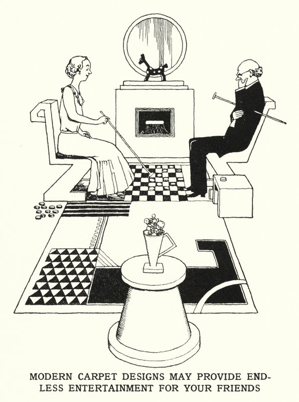 Moderne tapijtdesigns kunnen eindeloos vermaak bieden voor uw vrienden door William Heath Robinson