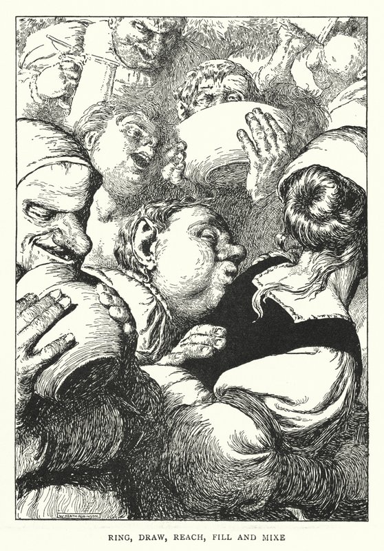 Ring, trek, bereik, vul en meng door William Heath Robinson
