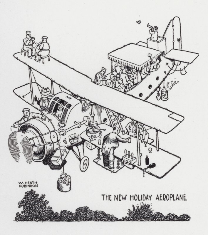 Het Nieuwe Vakantie Vliegtuig door William Heath Robinson