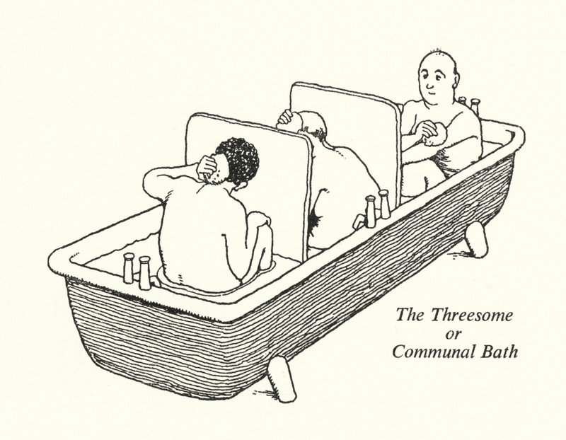 Het Drietal of Gemeenschappelijk Bad door William Heath Robinson