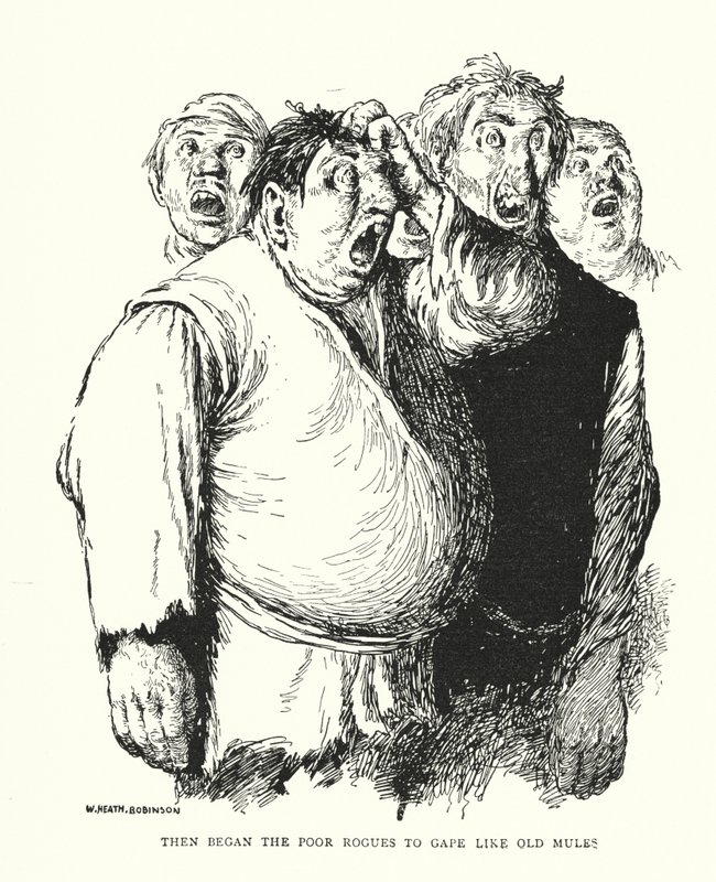 Toen begonnen de arme schurken te gapen als oude muilezels door William Heath Robinson