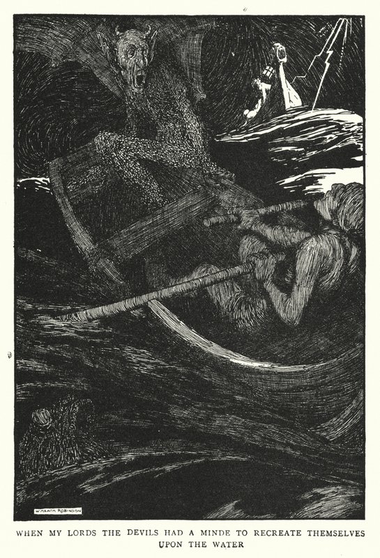 Toen mijn heren de duivels zich wilden vermaken op het water door William Heath Robinson