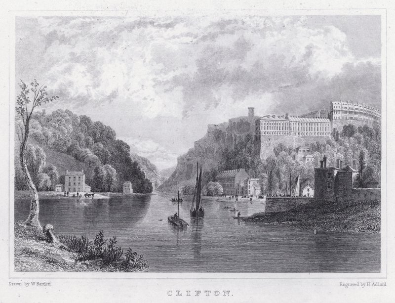 Clifton (gravure) door William Henry (after) Bartlett