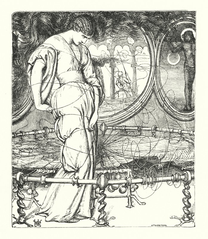 De Dame van Shalott door William Henry (after) Hunt