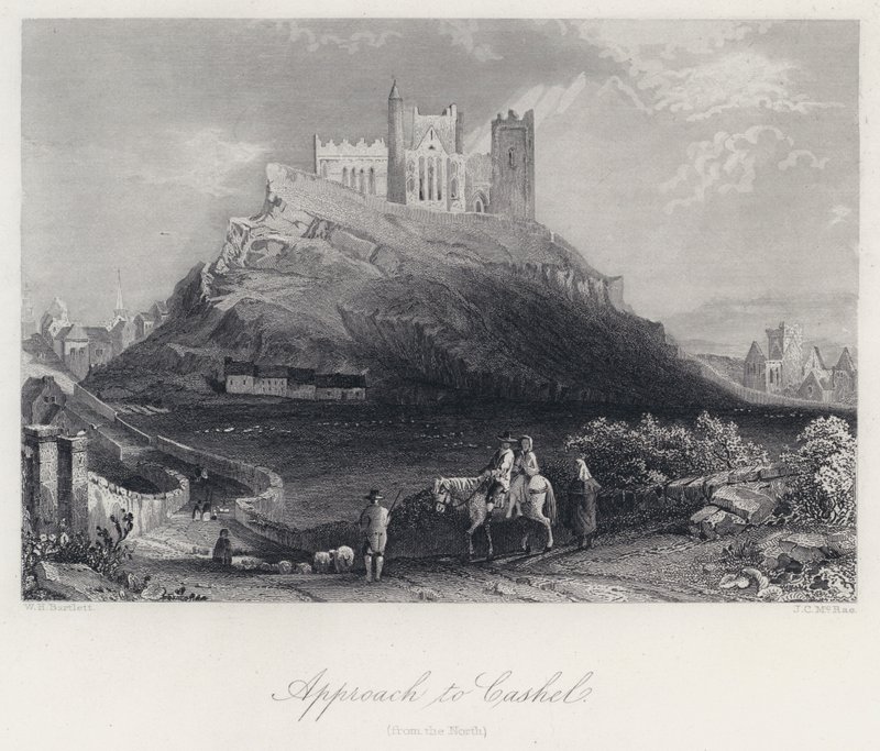 Benadering van Cashel, vanuit het Noorden door William Henry Bartlett