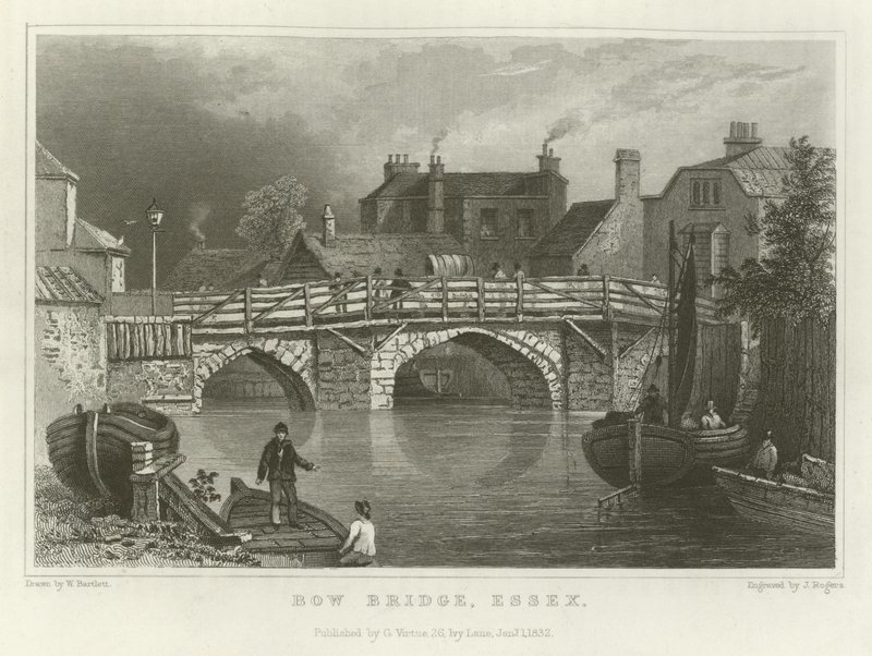 Bow Bridge, Essex door William Henry Bartlett