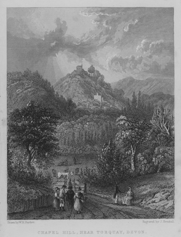Chapel Hill, bij Torquay, Devon door William Henry Bartlett