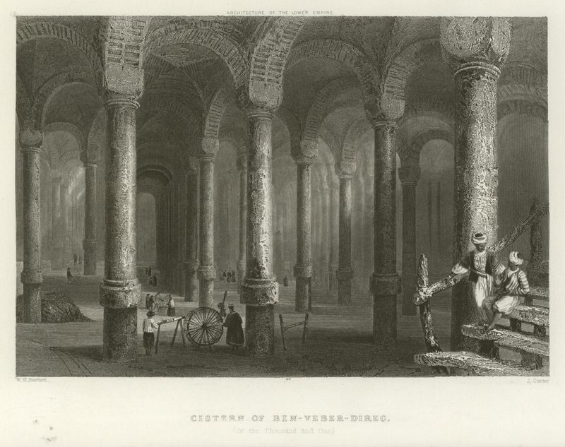 Cisterne van Philoxenos, Constantinopel door William Henry Bartlett