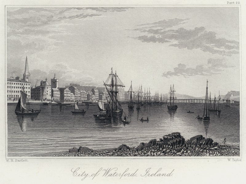 Stad Waterford, Ierland door William Henry Bartlett