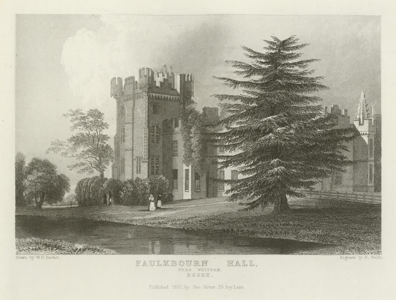 Faulkbourn Hall, nabij Whitham, Essex door William Henry Bartlett