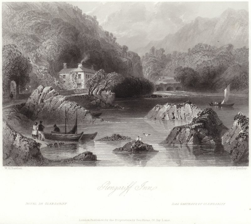 Glengariff Inn in County Cork door William Henry Bartlett