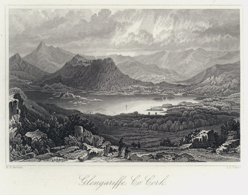 Glengariffe, Co Cork (gravure) door William Henry Bartlett