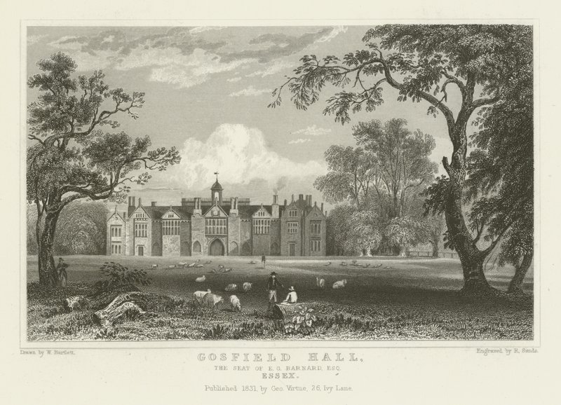 Gosfield Hall, de zetel van E G Barnard, Esquire, Essex door William Henry Bartlett