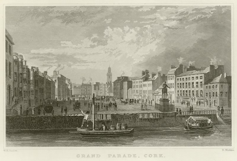 Grote Parade in Cork door William Henry Bartlett