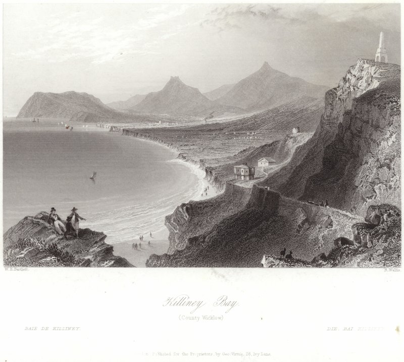 Killiney Bay in County Wicklow door William Henry Bartlett
