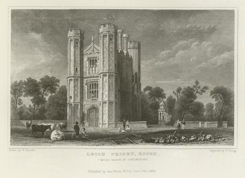 Leigh Priory, Essex, 7 mijl ten noorden van Chelmsford door William Henry Bartlett