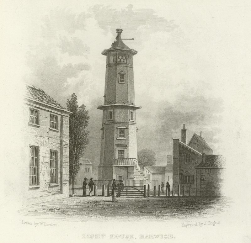 Vuurtoren, Harwich door William Henry Bartlett