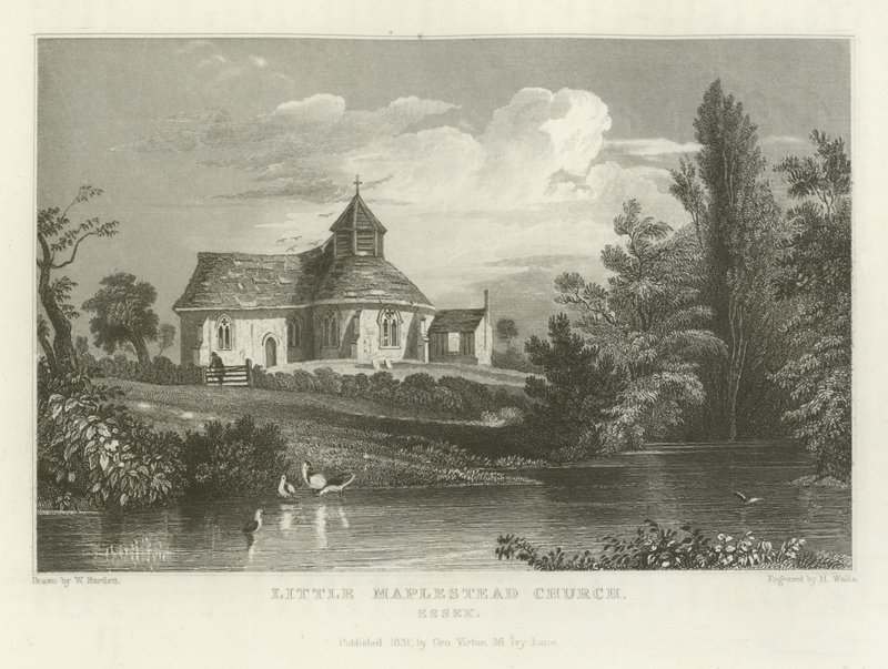 Little Maplestead Church, Essex door William Henry Bartlett
